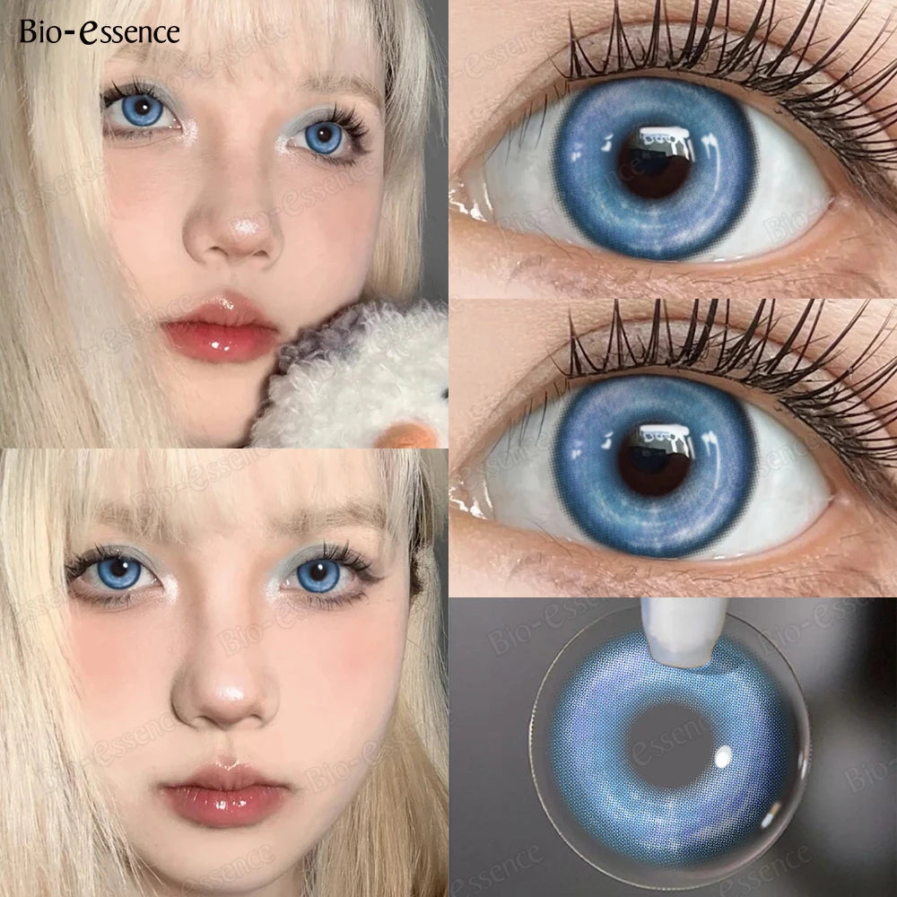 Contact Lenses for Halloween 2PCS Colored Contact Lenses Cosplay Purple Lenses 1Yearl Fashion Color Beauty Lenses Bio-essence