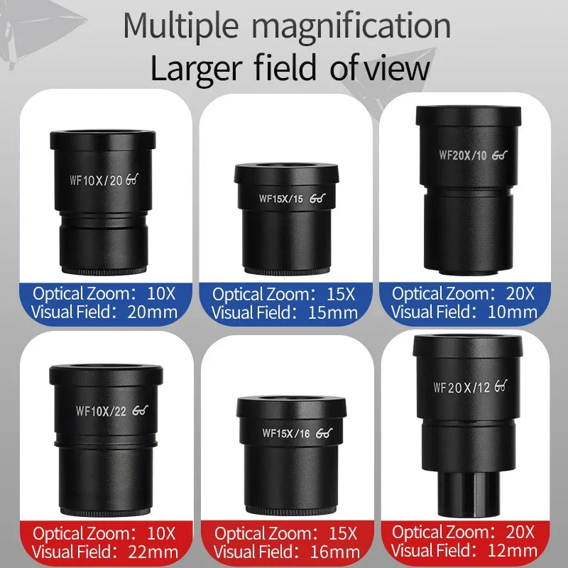 WF10X WF15X WF20X High eye point wide-angle  eyepiece for binocular triocular stereo microscope 30MM mounting interface