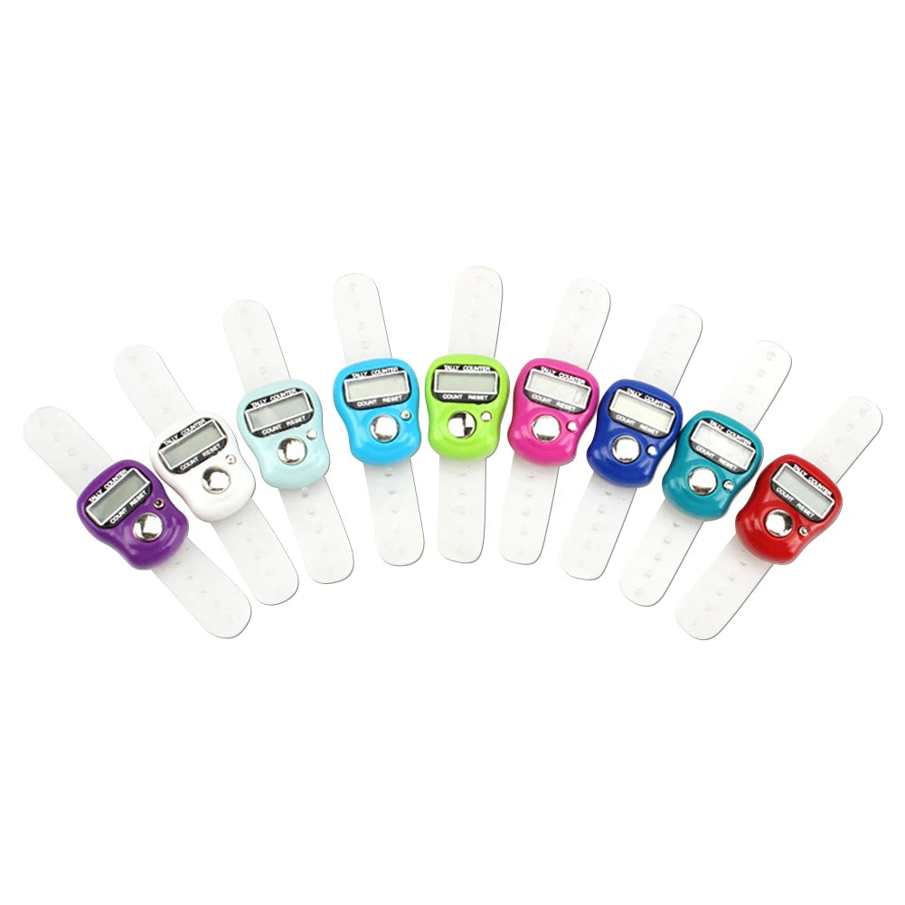 1-20Pcs Electronic Finger Counter Ring 5 Digital LED Electronic Handheld Tally Counter Clicker Counter Ring Color Random