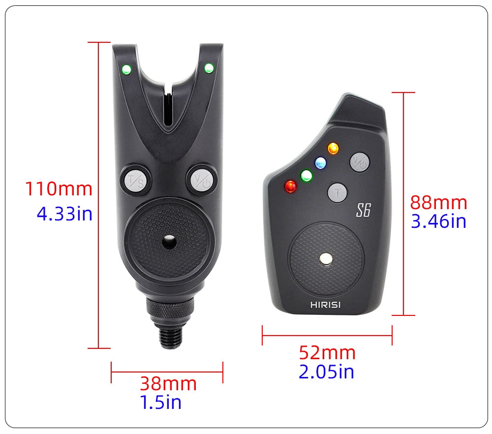 Hirisi Wireless Carp Fishing Alarm Set Waterproof Fishing Bite Alarms Fishing Accessories Fishing Bite Indicator S6