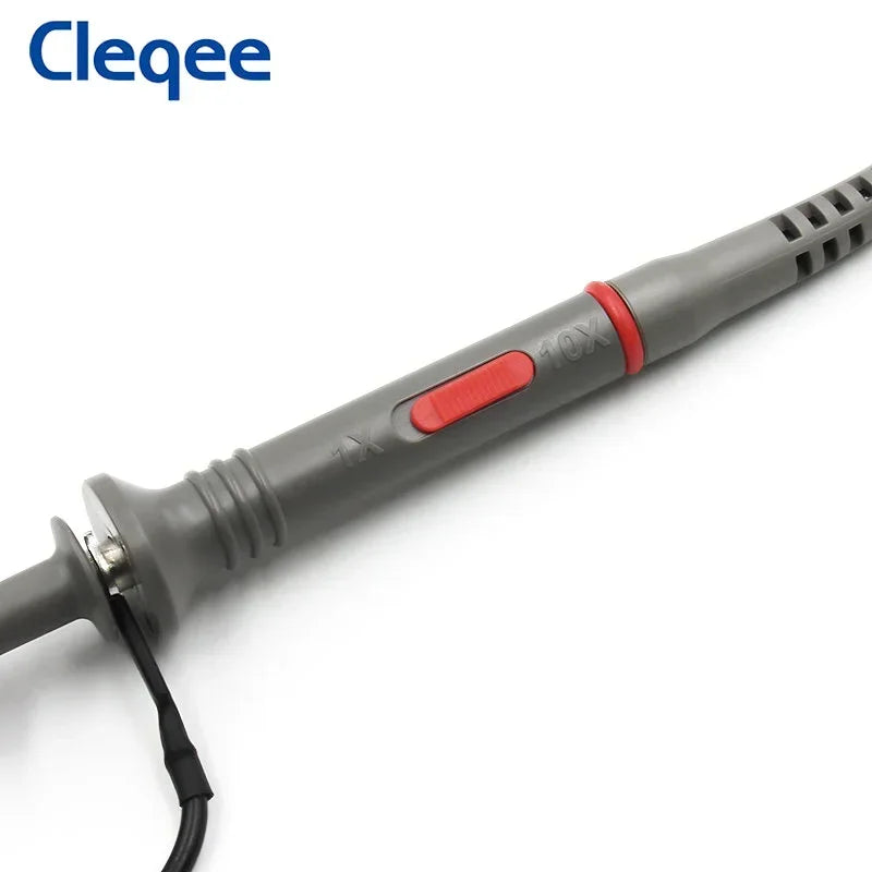 Cleqee P6100 2pcs 100MHz Bandwidth Oscilloscope Probe 1X/10X Adjustable Attenuation  BNC Leads Switchable Input Voltage 10:1