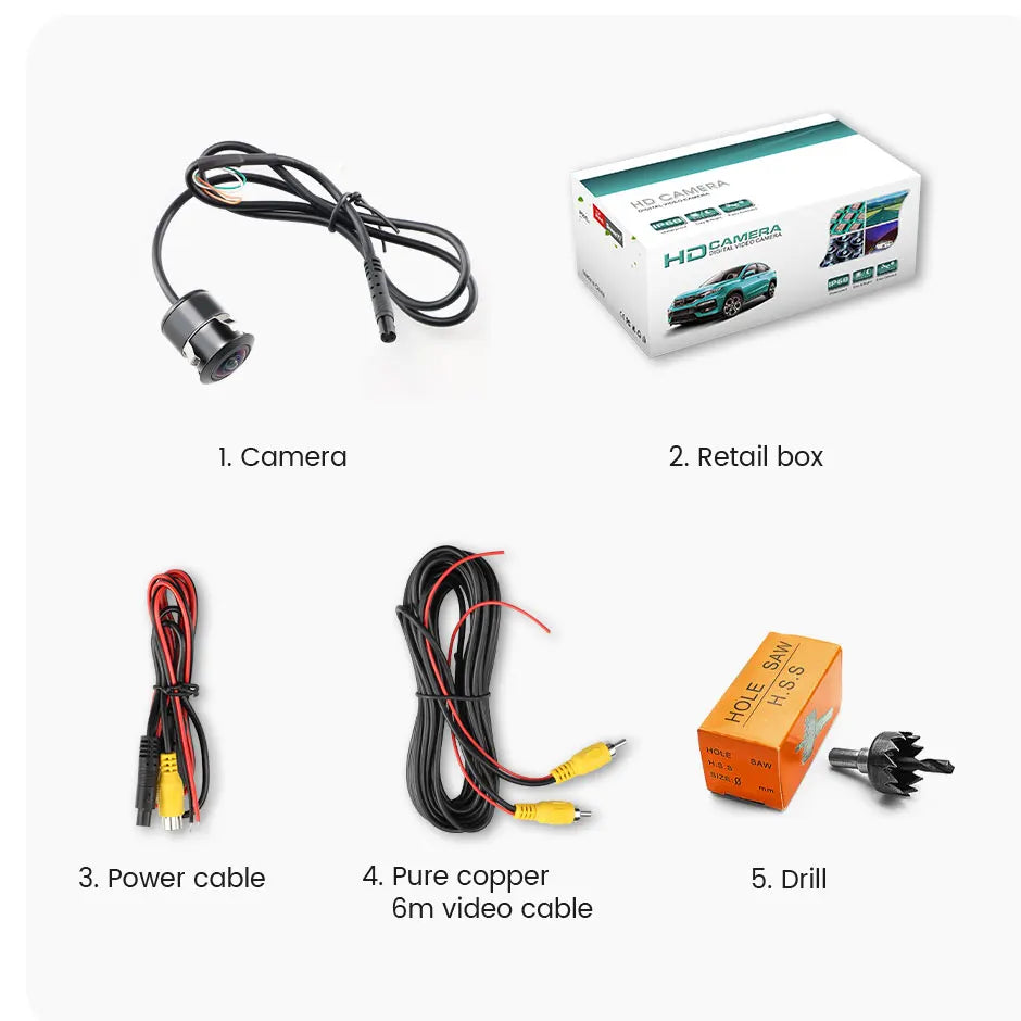 GreenYi AHD1080P Car Front Rear View Back Up Camera 170° Fisheye Lens Full HD Night Vision Vehicle Reverse Camera Universal G301