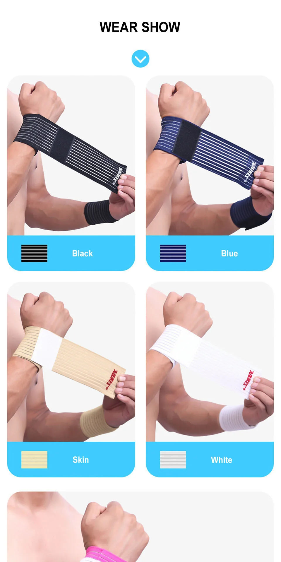 AOLIKES Adjustable Carpal Tunnel Braces, Lightweight Wrist Wraps for Fitness Sports - Working Out, Sweat Absorbent Wristbands
