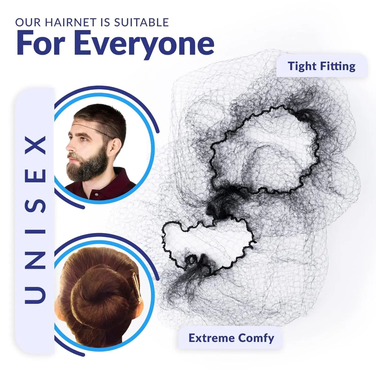 Hair Net 50 Pcs, 24 Inches Hair Nets Elasticity Invisible Elastic Mesh for Food Service, Ballet Bun, Sleeping, Women and Wig