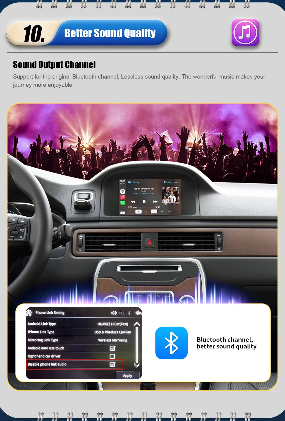 Wireless Apple CarPlay For VOLVO 7‘’ S60 S80 XC60 V60 V40 S60L 2015-2019 Car Play Android Auto Box Mirror Front View Rear Camera