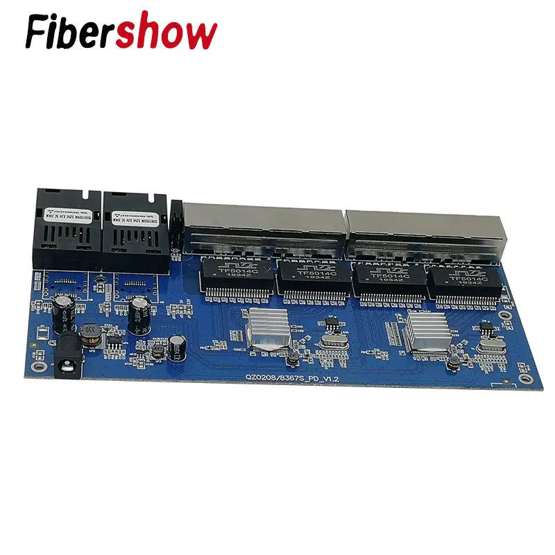 Gigabit Ethernet switch Fiber Optical Media Converter PCBA 8 RJ45 UTP and 2 SC fiber Port 10/100/1000M  Board PCB