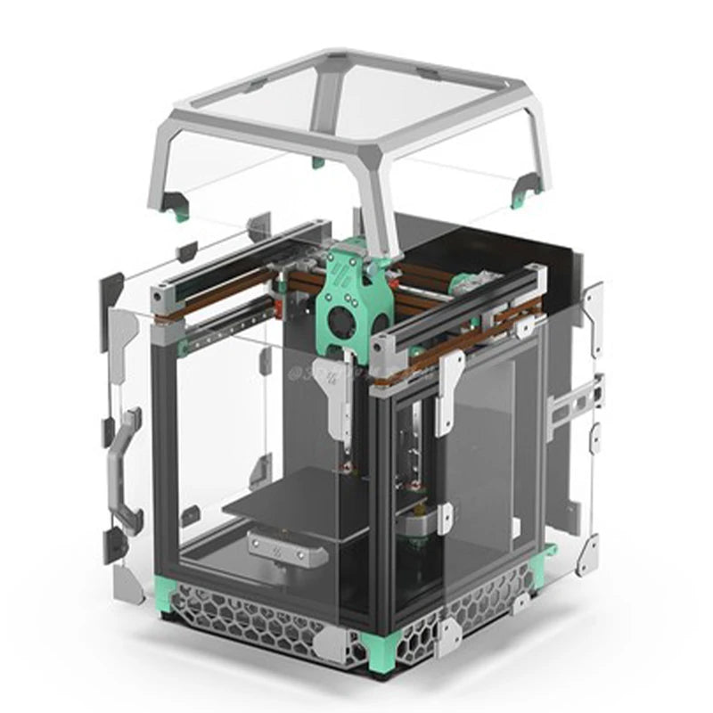 Go V0.1 Corexy 3D Printer WiFi Onboard Klipper Fluidd Desktop FDM 3D Printers Kit DIY Scatter V6 Hotend with Enclosed Panel