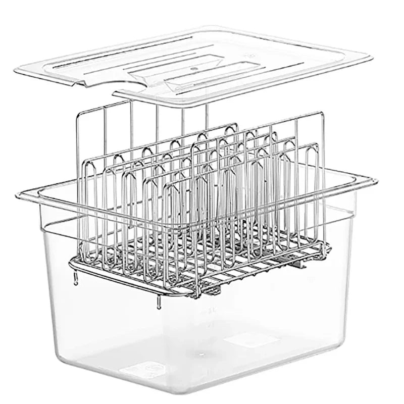 Sous Vide Cooker machine 11L Container with Stainless Steel Rack Detachable Dividers Separator Slow Cooker Kits Accessories
