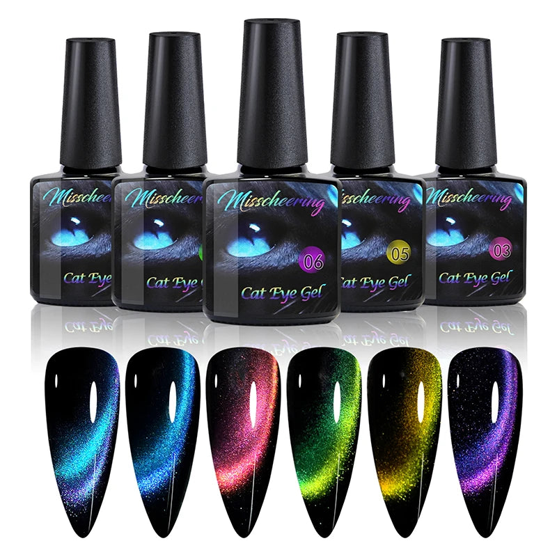 8ml 9D Rainbow Cat Eye Magnetic Nail Gel Phototherapy Adhesive Semi Permanent Nail Art Manicure Soak Off LED UV Gel