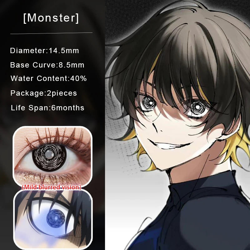 1pair Genshin Arlecchino Cosplay Color Contact Lenses Halloween Scary lens Softlens