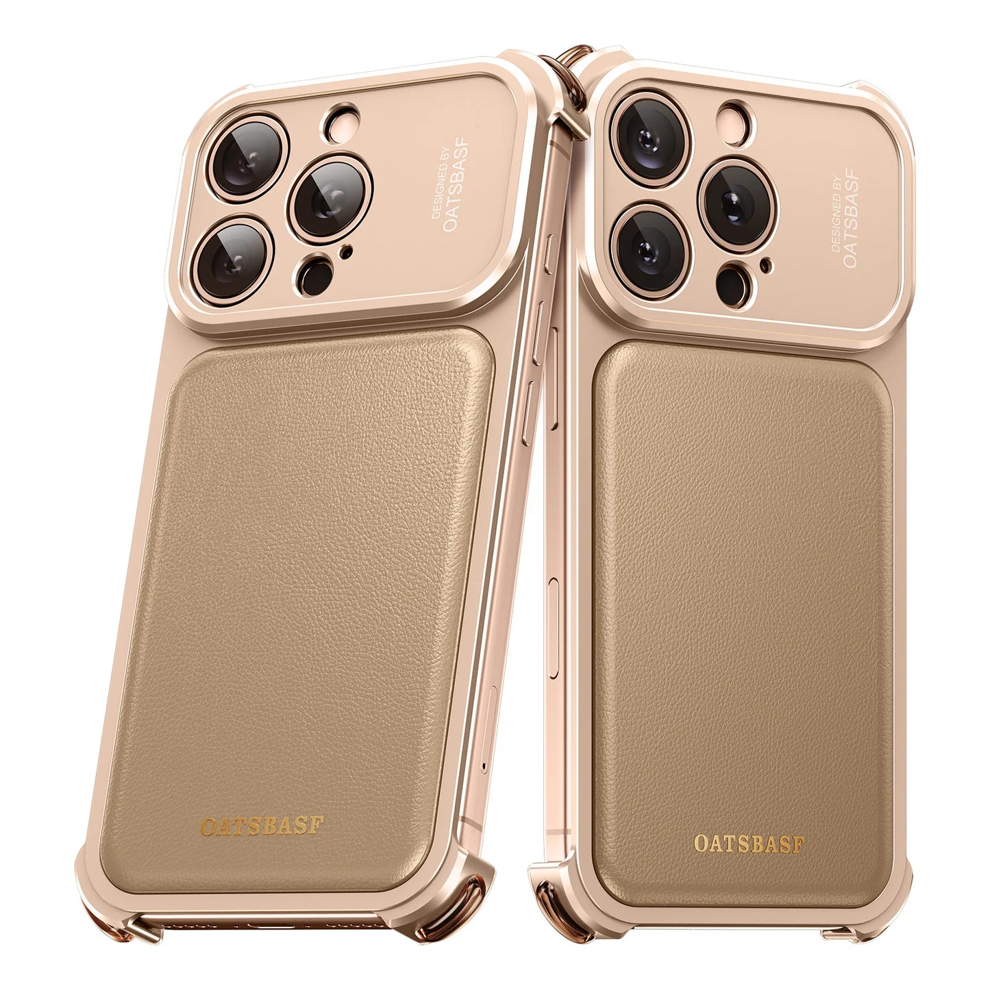 Luxury Bounce Magnetic Leather Mobile Phone Case For IPhone 17 16 Pro Max Frameless Aluminum Metal Bumper Shockproof Back Cover