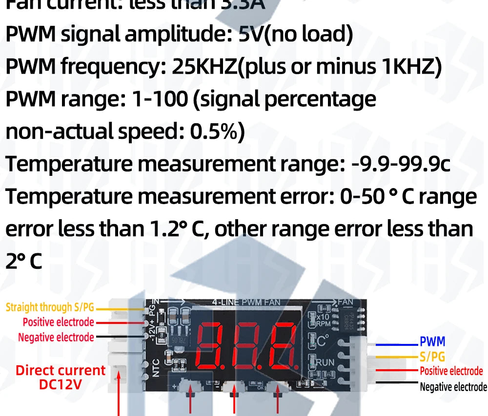 Single 12V 3A DC PWM 4 Wire Fan Temperature Control Speed Controller Chassis Computer Noise Reduction Module NTC B 10K 3950