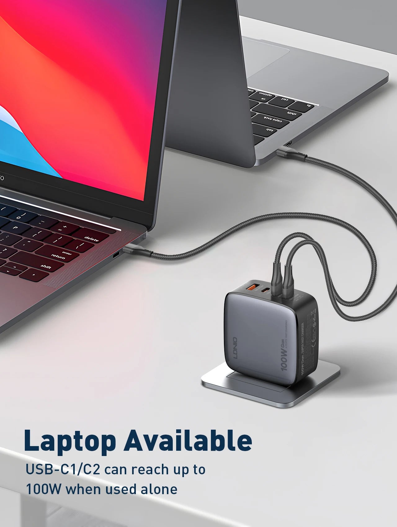 LDNIO 100W GaN Charger Multi-port Type C Travel Adapter For MacBook iPad iPhone 12-15 Pro Max Xiaomi 14 Galaxy S23 Usb C Charger