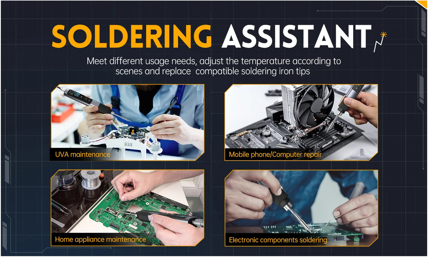 FNIRSI HS-02  Smart Soldering Station 100W Electric Soldering Iron Adjustable Constant Temperature Fast Heat Solder Iron Kit