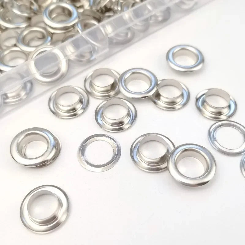 100Sets 10mm Metal Eyelet Grommet Punch Installer Tool Set Durable Kit for Belts Clothes Canvas Curtains Shoes & Tents