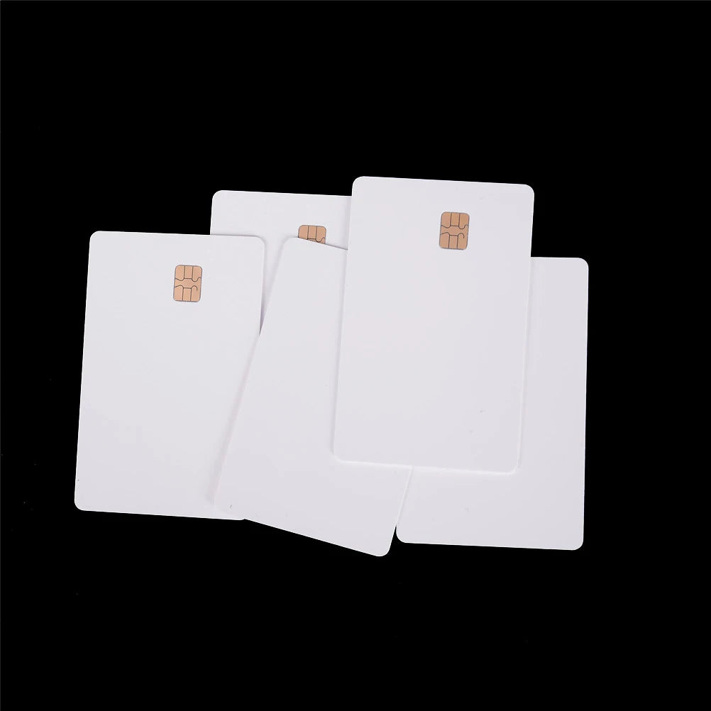 5 Pcs White Contact Sle442 Chip Smart IC Blank PVC Card With SLE4442 Chip Blank Smart Card Contact IC Card Safety 10 years