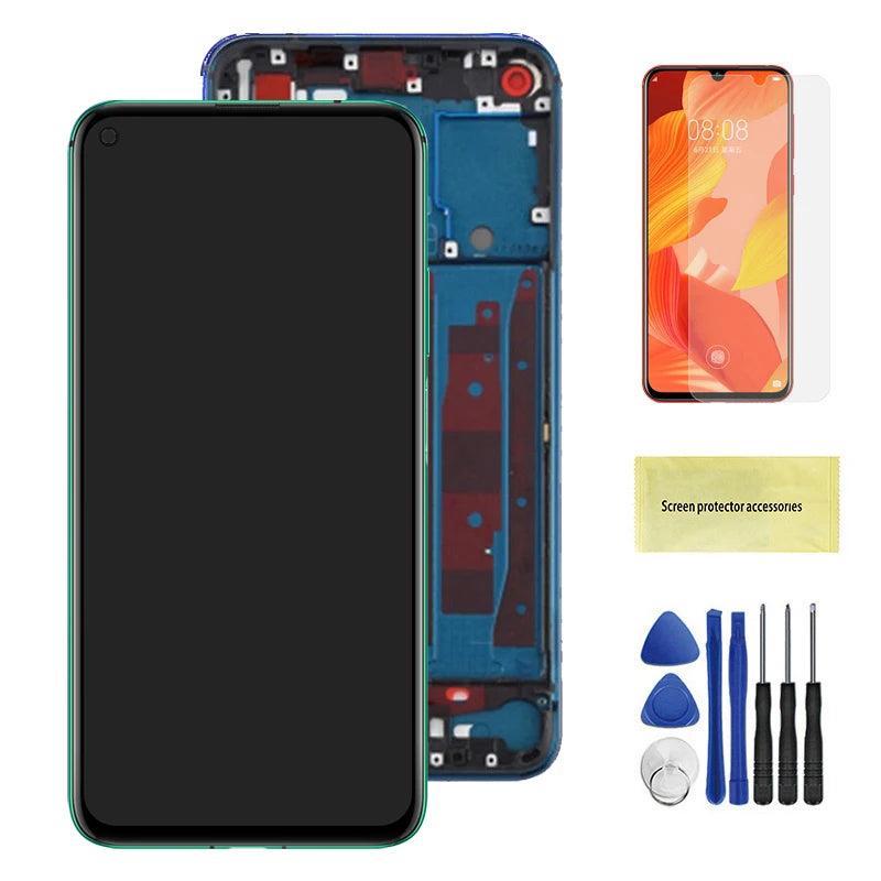 6.26'' for Huawei Nova 5T YAL-L21 L61A L71A LCD Screen+Touch Display Digitizer Replacement With Frame for Huawei Nova 5t Display