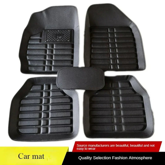 5pcs Premium Easy Clean Waterproof Auto Foot Pad Universal Waterproof PU Leather Durable Car Floor Mats Car Interior Accessorie