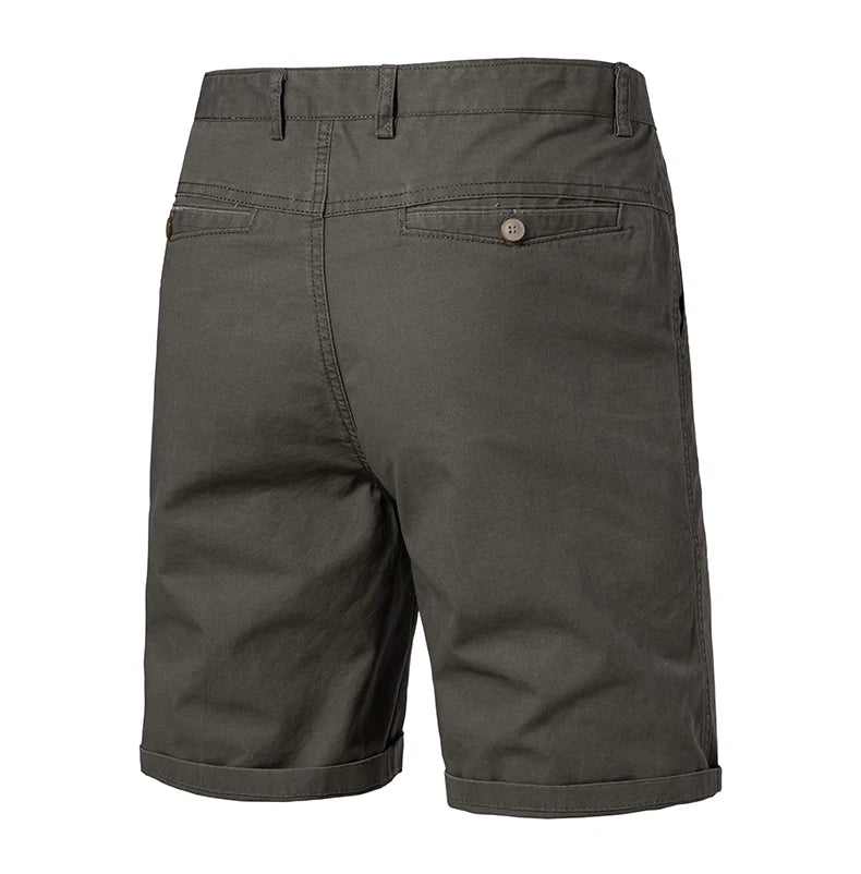 8 Colors Mens Cotton Casual Shorts Summer Business Casual Knee Pants Classic Khaki American Style Streetwear Golf Shorts Beige