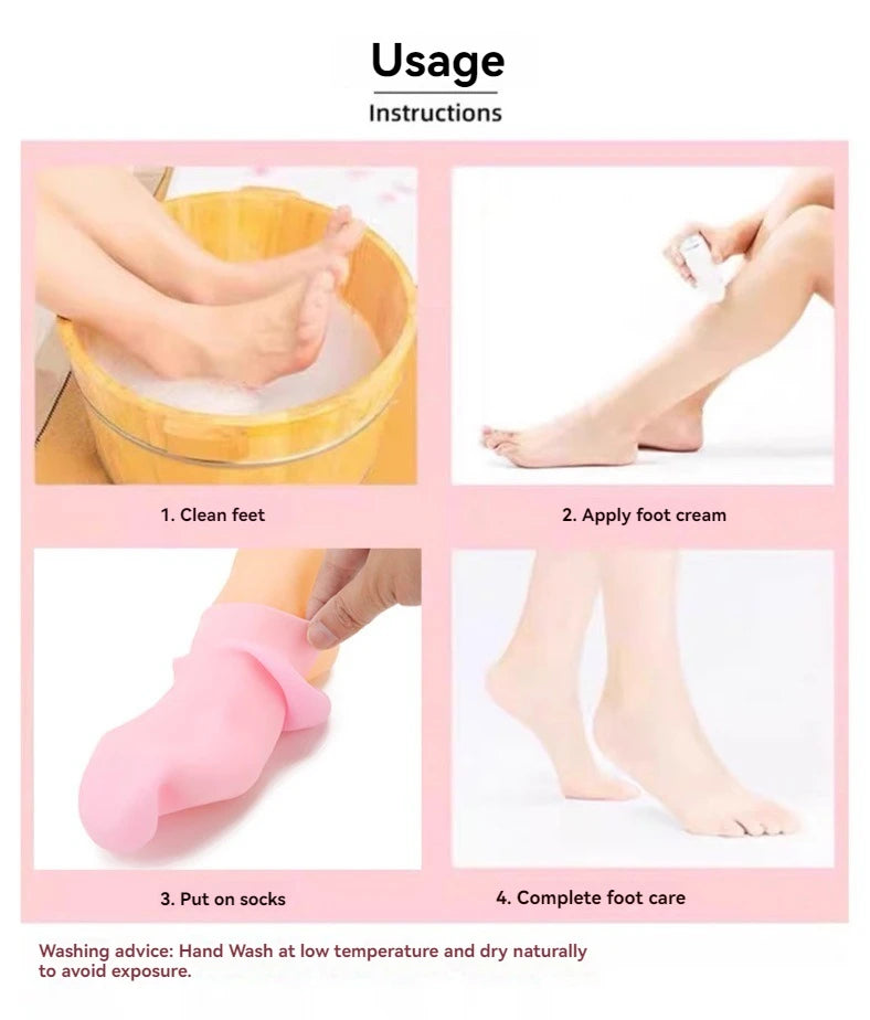 A Pair Of Silicone Socks Moisturise And Prevent Cracks And Soften Calluses And Cornsfoot Maskbeach Socksprotective Foot Covers