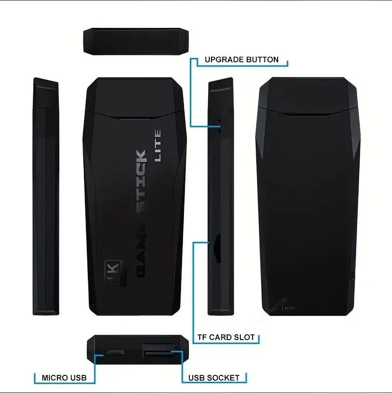 2025 New Video Game Sticks M8 Console 2.4G Dual Wireless Controller Game Stick 4K HDMI Output 15 Classic Emulators - 64G