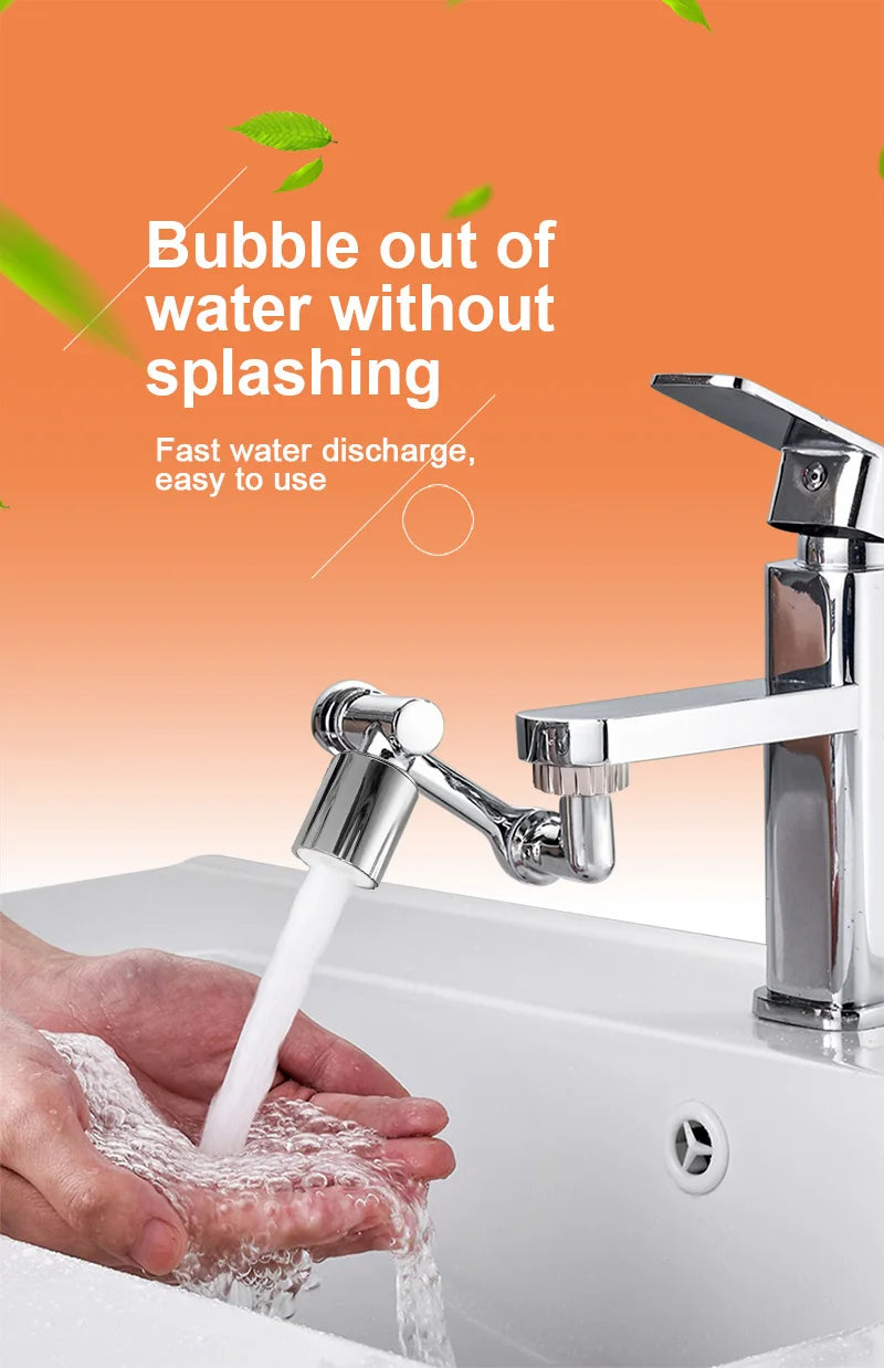 Universal 1080 °Swivel Robotic Arm Swivel Extension Faucet Aerator Kitchen Sink Faucet Extender Mixer Tap Nozzle Water Flow Mode