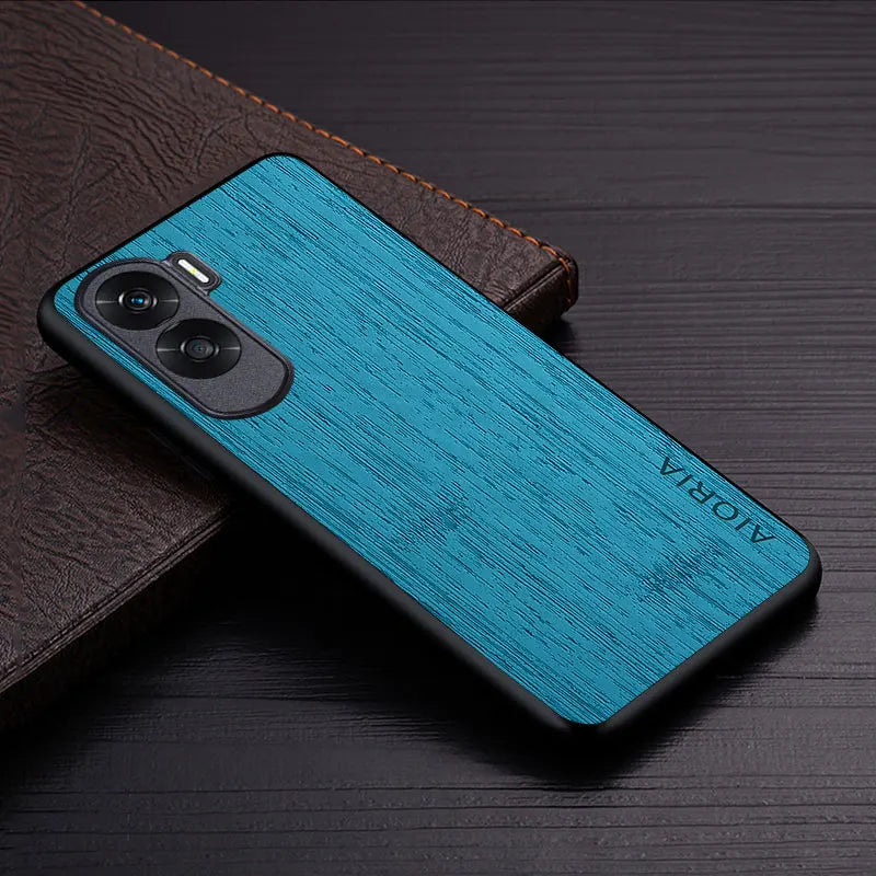 Case for Honor 90 90 Lite funda bamboo wood pattern Leather phone cover Luxury coque for Honor 90 Lite case capa