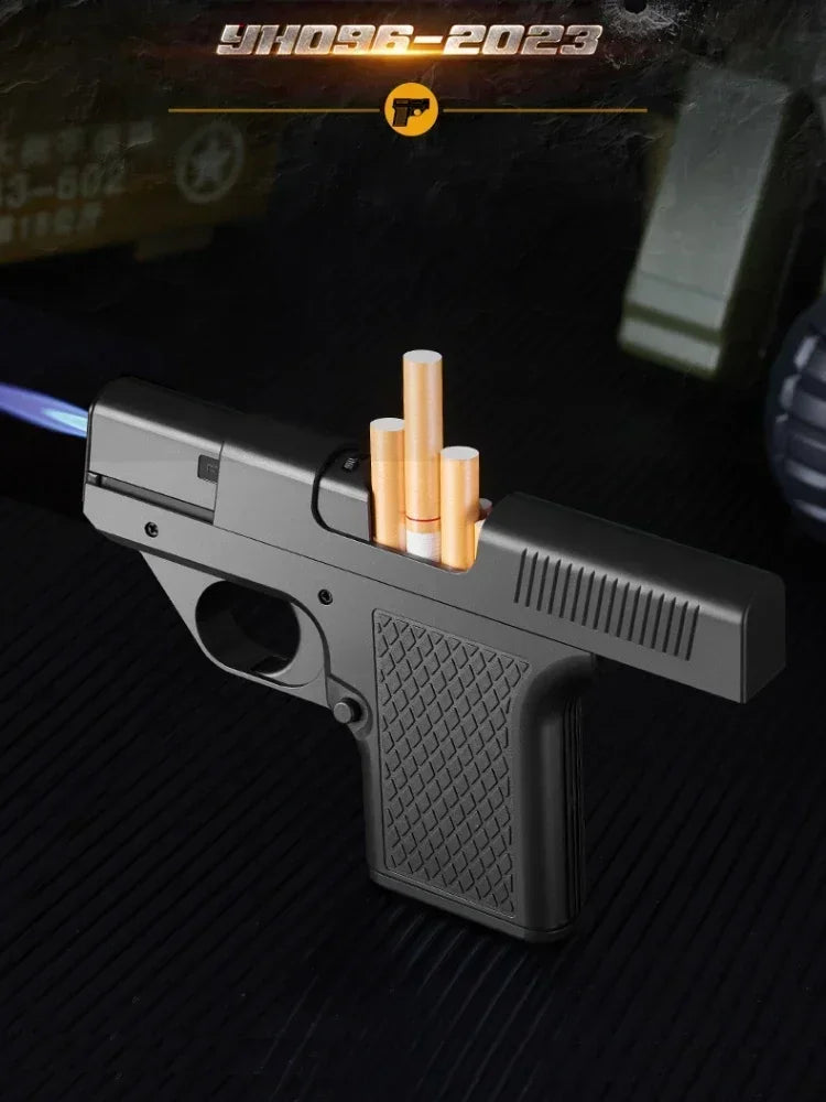 gun cigarette holder lighter Tactical Drop-Case 10 Slot Focus Pistol Lighter with Cigarette