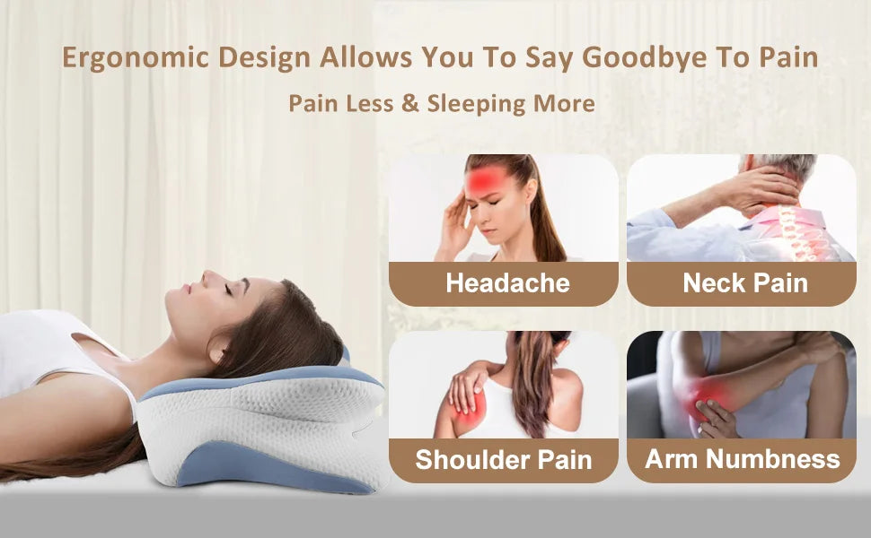 2024 New Ergonomic Memory Foam Cervical Pillow-Neck And Shoulder Support  Adjustable For Side Back Stomach Sleepers