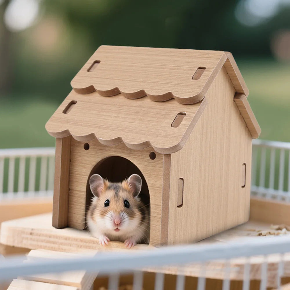 Hamster Squirrel Solid Wood Avoidance House Hedgehog Wooden House Golden Bear Nest Dutch Pig Dormitory Rutin Chicken Large House