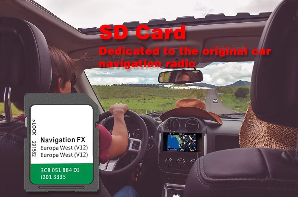 for VW Golf 6 (5K) (2008 -2014) FX V12 RNS 310 WEST Europe Cover Norway Austria UK EN Sat Naving GPS SD Card