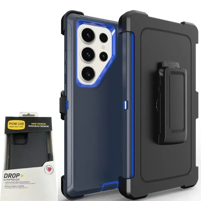 Defender Otter Armor Box Case for Samsung S25 Ultra S24 S23 S22 S21 S20 Plus Rugged Shockproof Protect Cover Belt Clip
