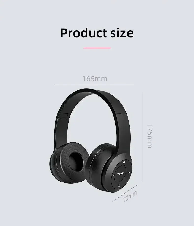 2025 NEW Stereo P47 Headset 5.0 Bluetooth Headset Folding Series Wireless Sports Game Headset for iPhone XiaoMi