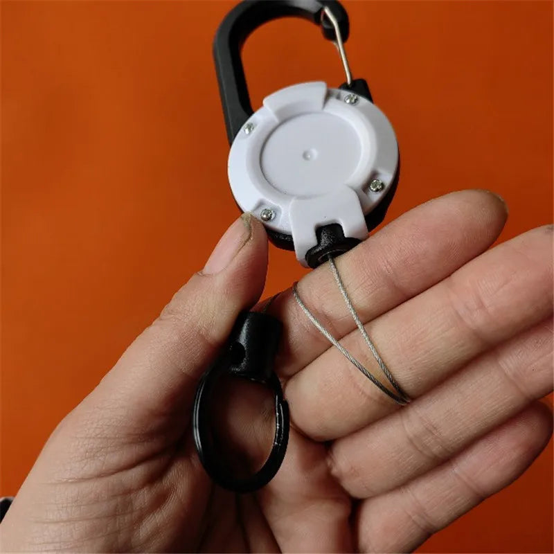 Automatic Retractable Wire Rope Luya Anti-theft Tactical Keychain Telescopic Belt Keyring Outdoor Carabiner Hook Backpack Buckle