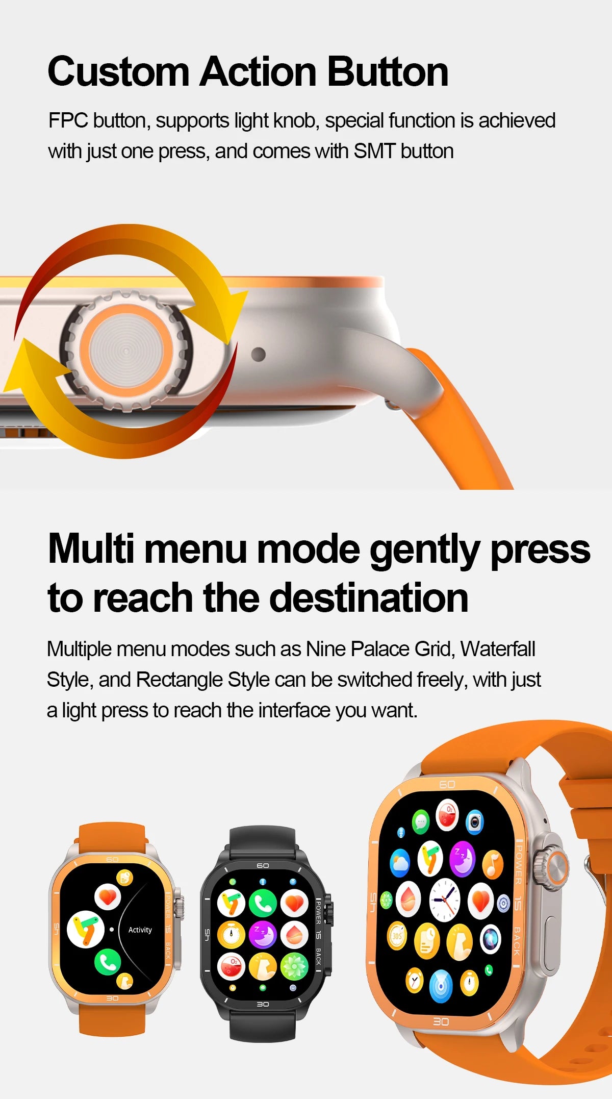 2025 New 49mm Smart Watch Men Women NFC Smartwatch BT Call Waterproof Wireless Charging AMOLED Screen Watch Ultra2 For Apple IOS