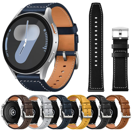 20mm 22mm Strap For Samsung Galaxy watch 7/6/4/5 pro/classic/gear s3/active 2 Soft Leather Wristband for Huawei GT 5 4 3 2 Band