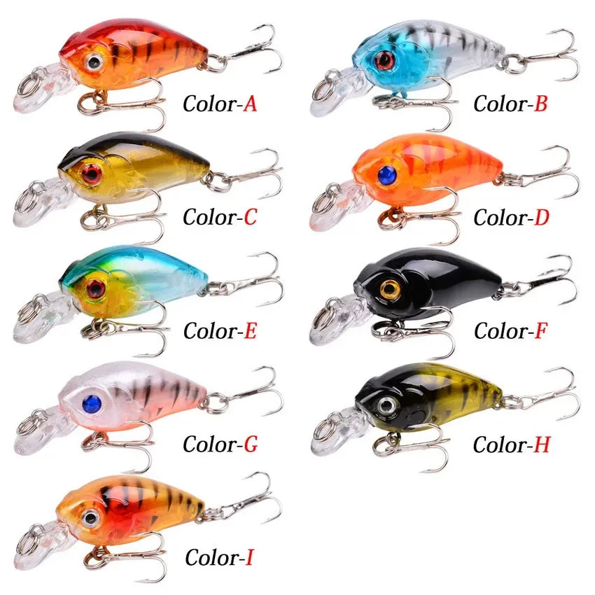 9 Pcs, Fishing Lure Set Minnow Baits Kit Wobbler Crankbaits with Hooks Hard Popper Lures for Saltwater Freshwater Trout Bass