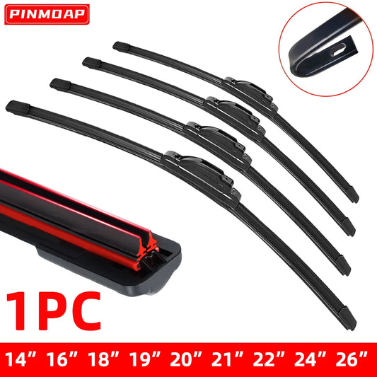 1PC car windshield front wiper blade  J-hook universal rubber automotive parts14"16"18"19"20"21"22"24"26"