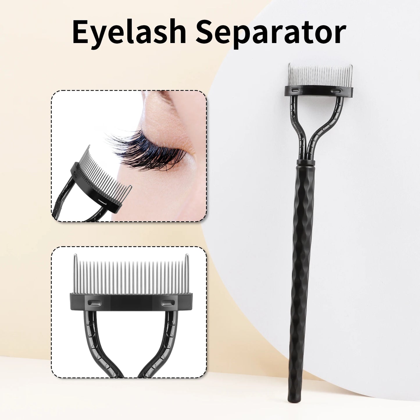 1-pack eyelash comb, eyelash separator - curved design, curling eyelashes to fit the eye shape, makeup tool with protective case