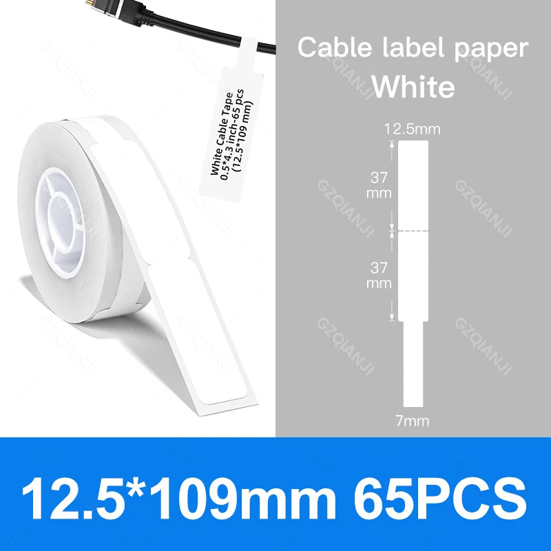 Niimbot D110 D11 Label printer paper Waterproof Anti-Oil Price Label Sticker Transparent Pure Color Label thermal Sticker Paper