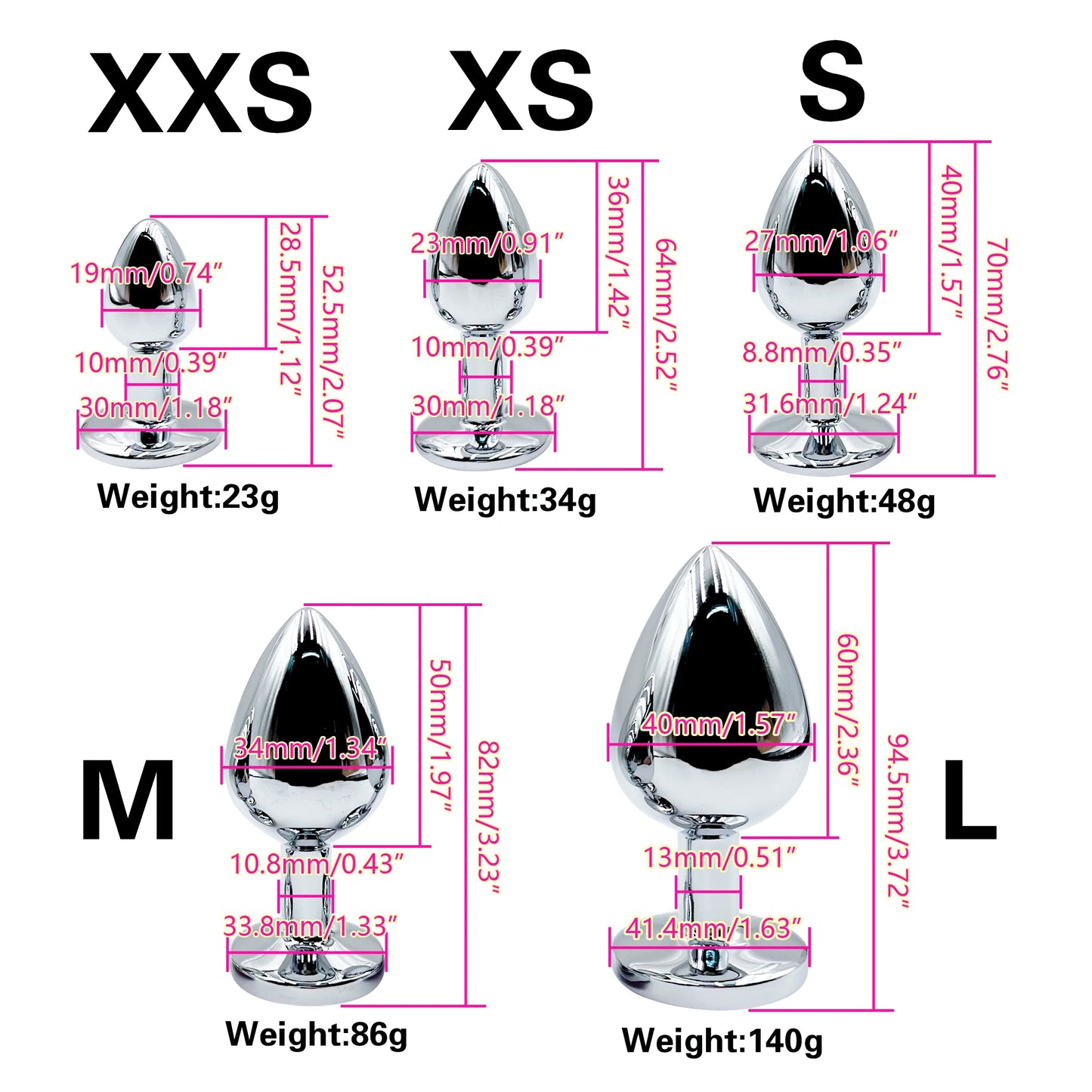 Metal Anal Plug Jewelry Base,Beginner To Expert 5 Size Butt Plug,Adult Toys,Tail Female/Male Dildos,Sex Toys,Couples Adults Game