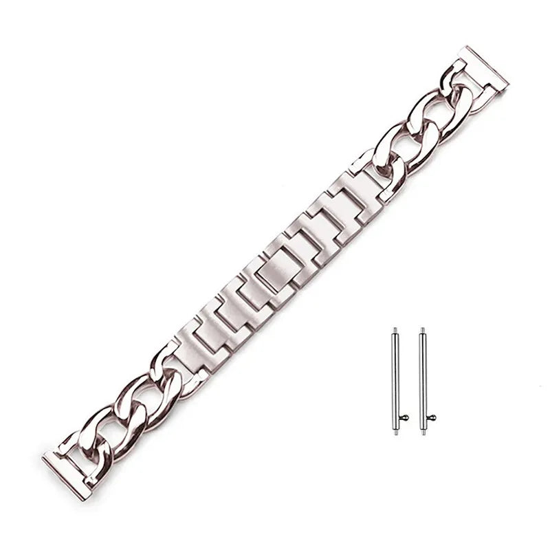 20mm Metal Chain Bracelet For Samsung Galaxy Watch 4 5 6 3 40mm 44mm Classic 42mm 46mm 43/47mm For Huawei GT3 GT4 Amazfit GTS