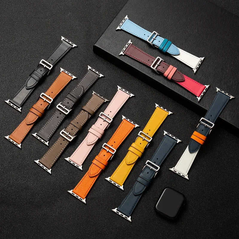 Leather Loop Band for Apple Watch Ultra 49mm 45mm 40mm Sport Strap Wristband Bracelet for IWatch Series 10 9 8 7 6 3se 42mm 46mm