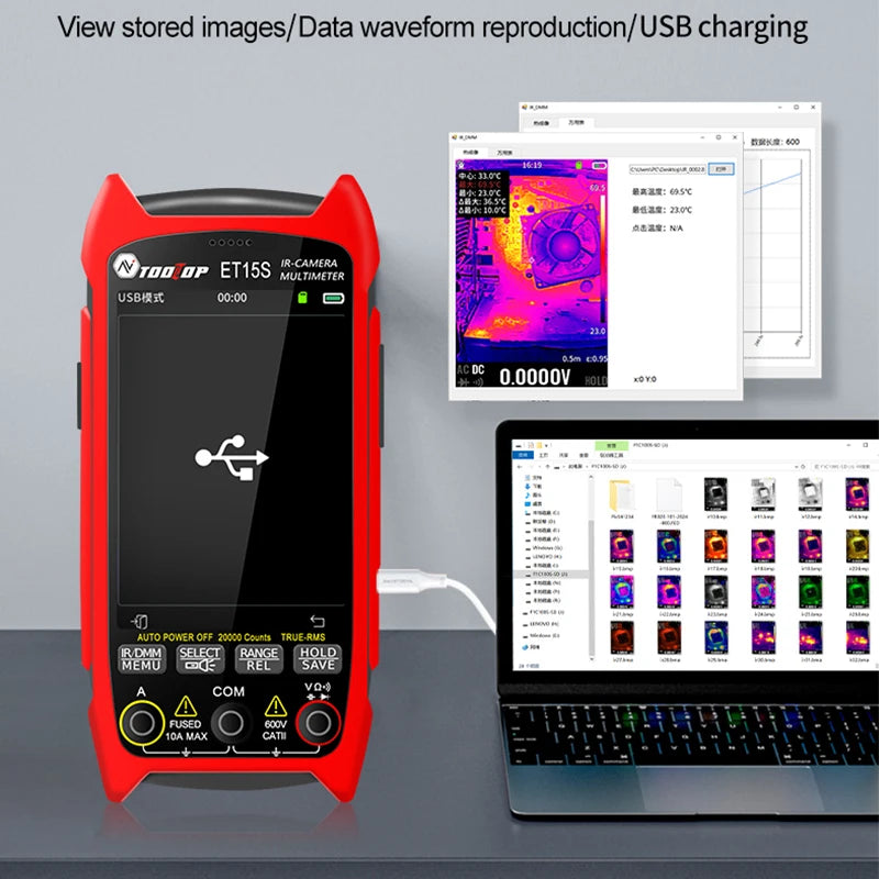 256*192 Industrial Thermal Camera 3.5Inch PCB Thermal Imager with 19999 Counts Multimeter Circuit Board Electrical Inspect