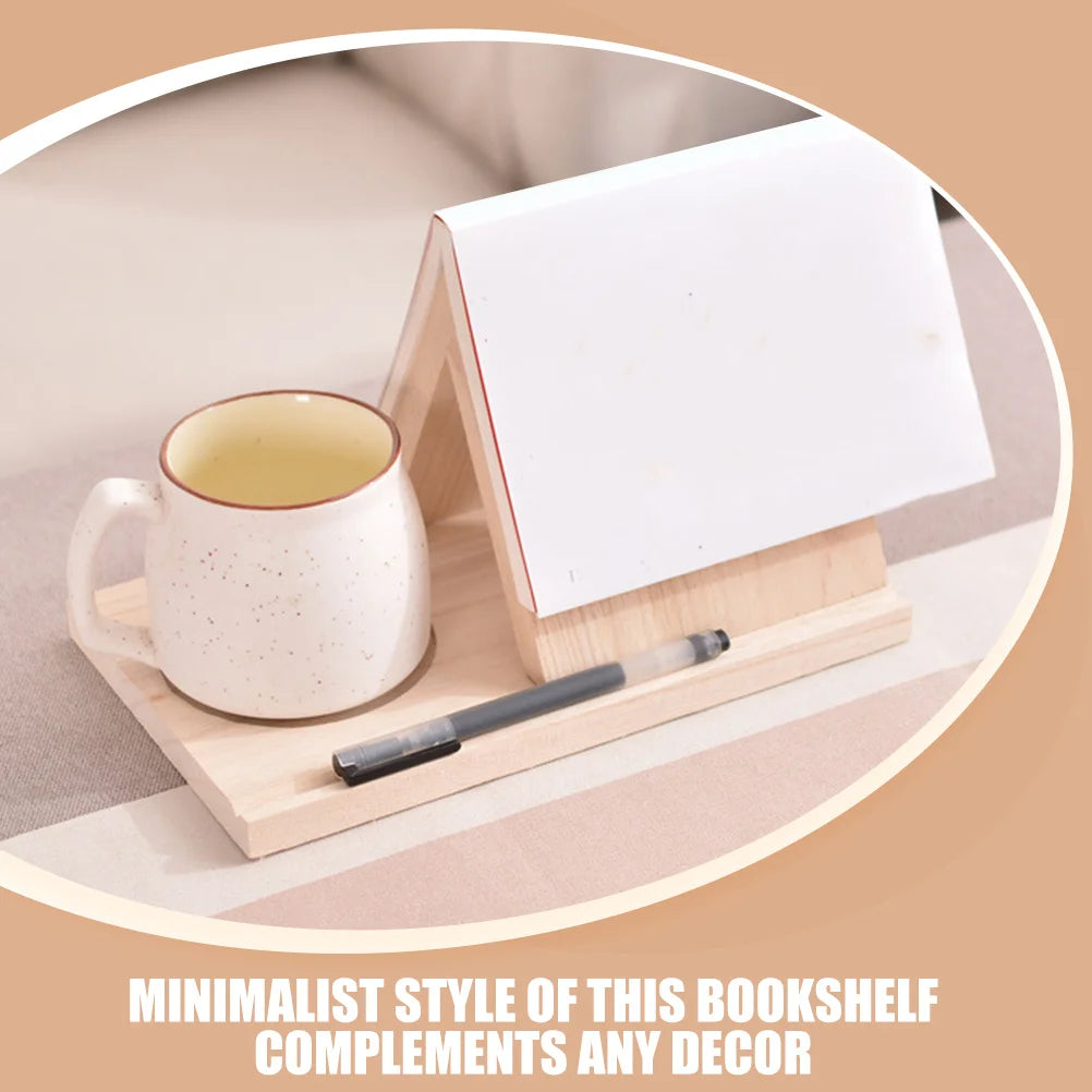 Triangle Wood Book Stand Minimalist Bookshelf Freestanding Book Holder Storage Organizer for Books Home Shelf for Books