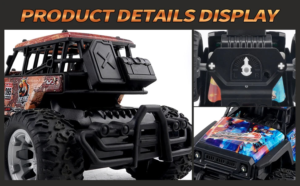 2.4G RC Car Electric Drive Off-Road Big Wheel High Speed Purple Remote Control Trucks Girls Toys for Children
