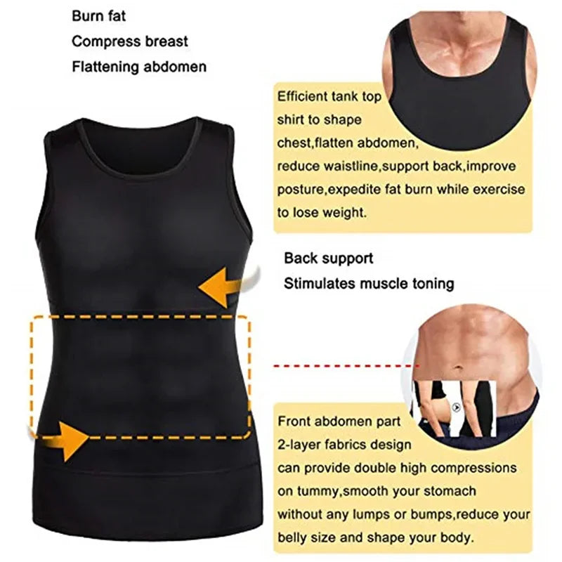 YBFDO Men Shapewear Undershirt Slimming Belly Shapewear Tummy Control Undershirt Body Shaper Waist Corset Tank Tops Underwear