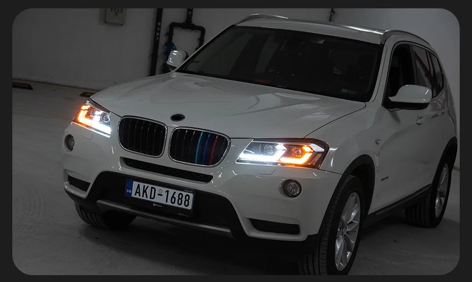 AKD Head Lamp for BMW X3 F25  LED Headlight 2010-2013 Headlights X3 DRL Turn Signal High Beam Angel Eye Projector Lens