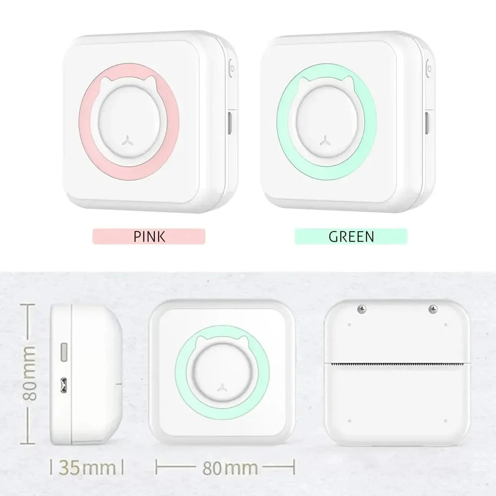 Mini Printer Portable Thermal Stickers Paper Inkless Bluetooth Wireless Impresora Android IOS Portable Label Printer