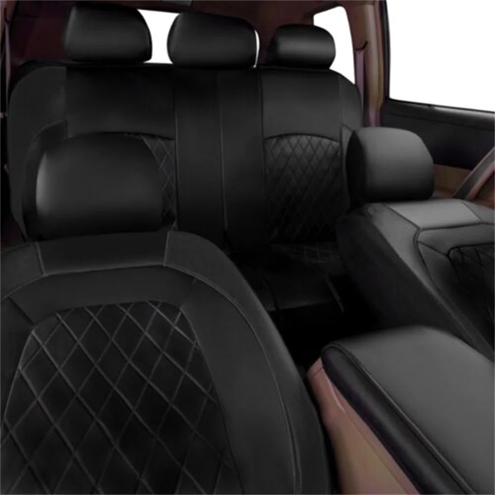 9pcs/Set Universal Car Seat Set PU Leather Car Seat Cushion Fully Surrounded Protective Pad Anti-Scratch Car Interior Accessorie